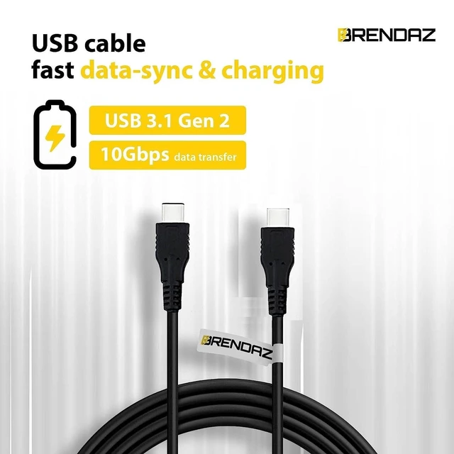Alt view image 3 of 5 - BRENDAZ USB 3.1 Type-C to Type-C (Type C) Cable, Compatible with Canon EOS RP, EOS R, R5, R6 Mirrorless Digital Camera, Supports Data Transfer 10Gbps