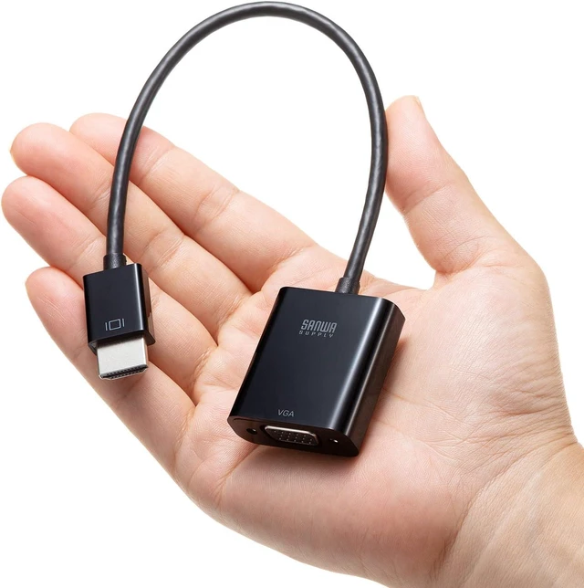 Alt view image 6 of 7 - Sanwa Supply AD-HD24VGA HDMI to VGA Adapter (HDMI A Male to VGA Female)