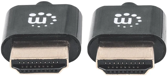 Alt view image 3 of 7 - MANHATTAN Ultra Thin High Speed HDMI Cable Ethernet Channel (HEC)/ Audio Return Channel (Arc)/ 3D/ 4K Compatible Male-Male Shield Processing Black 3M