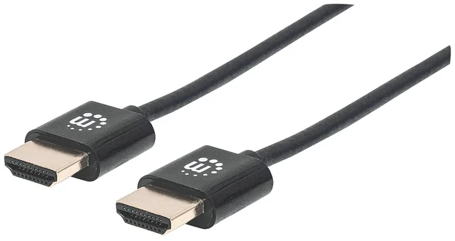 Main image of MANHATTAN Ultra Thin High Speed HDMI Cable Ethernet Channel (HEC)/ Audio Return Channel (Arc)/ 3D/ 4K Compatible Male-Male Shield Processing Black 3M