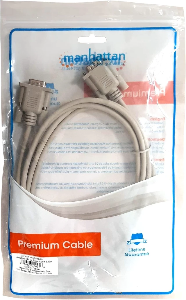 Alt view image 2 of 6 - Manhattan VGA Cable HD15 Male to Male 10-Feet/3m (300926)