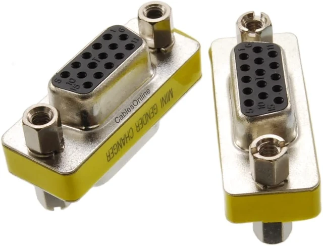 Alt view image 2 of 3 - CablesOnline 10-PACK SVGA(VGA) HD15 Female/Female Gender Slim Type Gender Changer (GC-006-10)