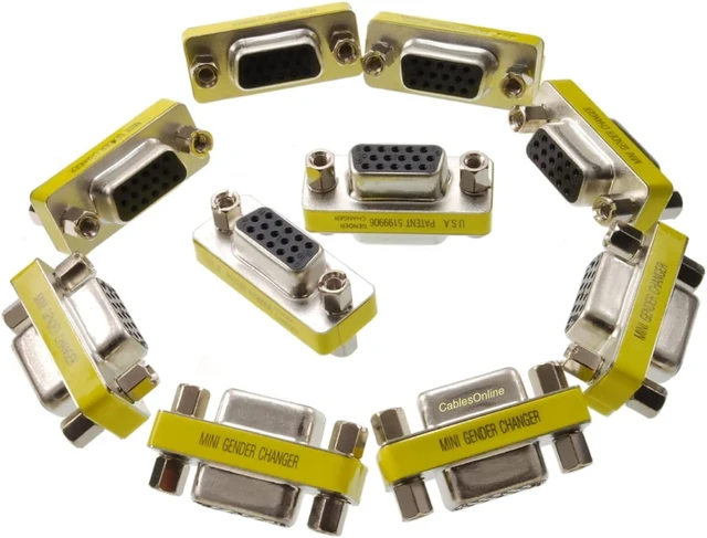 Alt view image 3 of 3 - CablesOnline 10-PACK SVGA(VGA) HD15 Female/Female Gender Slim Type Gender Changer (GC-006-10)