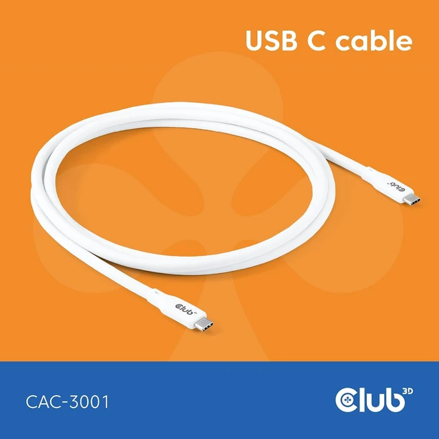 Alt view image 2 of 7 - CLUB3D CAC-3001 USB cable USB4 Gen 3x2 2 m USB C