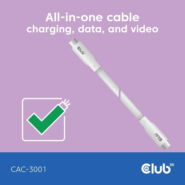 Alt view image 4 of 7 - CLUB3D CAC-3001 USB cable USB4 Gen 3x2 2 m USB C