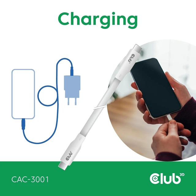 Alt view image 5 of 7 - CLUB3D CAC-3001 USB cable USB4 Gen 3x2 2 m USB C