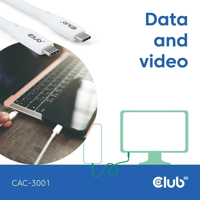 Alt view image 6 of 7 - CLUB3D CAC-3001 USB cable USB4 Gen 3x2 2 m USB C