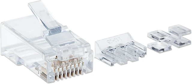 Alt view image 2 of 4 - ICI790536 - INTELLINET 790536 CAT-6 3-Prong Modular Plugs, 80 pk