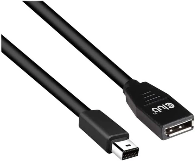 Alt view image 3 of 4 - Mini DisplayPortTM to DisplayPortTM 1.4 Extension Cable 8K60Hz DSC1.2 HBR3 HDR M/B. 1 Metre 32AWG