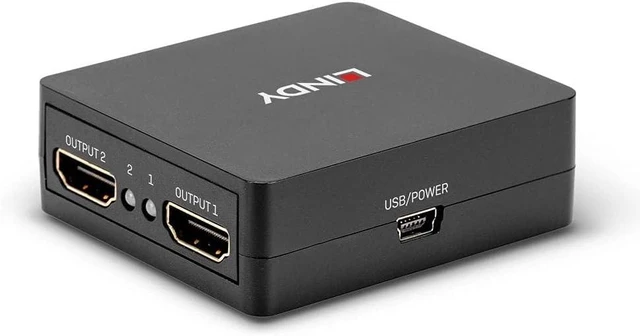 Alt view image 6 of 6 - LINDY HDMI Splitter 18G 2 Ports, Compact