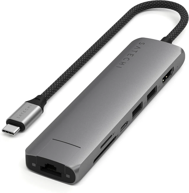 Main image of Satechi 7-in-1 USB-C Hub with Ethernet, 4K/60Hz HDMI, Space Gray