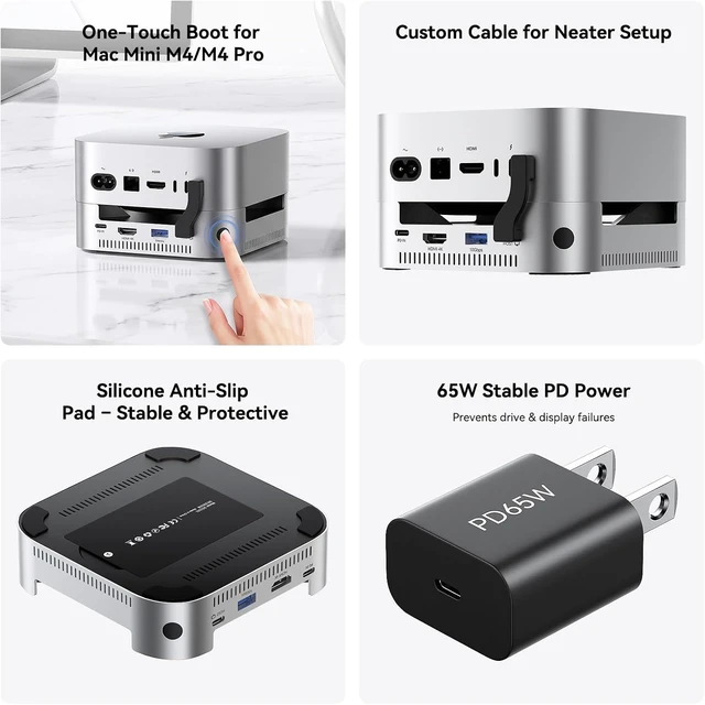 Alt view image 3 of 7 - ACASIS Mac mini M4 Dock & Stand with Dual-Bay NVMe SSD Enclosure
