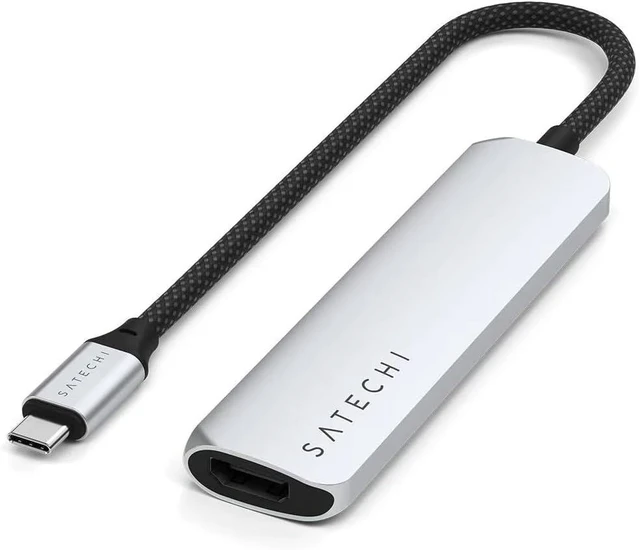 Alt view image 5 of 5 - Satechi 4-in-1 USB-C Hub, 4K/60Hz HDMI, 100W PD Charging, Silver