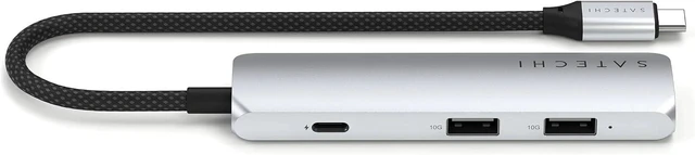 Alt view image 3 of 5 - Satechi 4-in-1 USB-C Hub, 4K/60Hz HDMI, 100W PD Charging, Silver