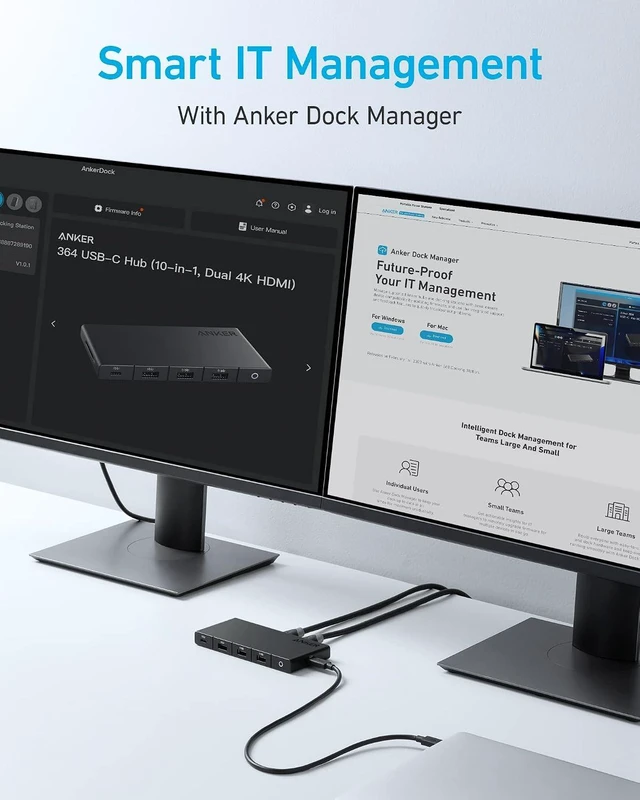 Alt view image 6 of 7 - Anker 364 USB C Hub (10-in-1, Dual 4K HDMI) with Max 100W Power Delivery