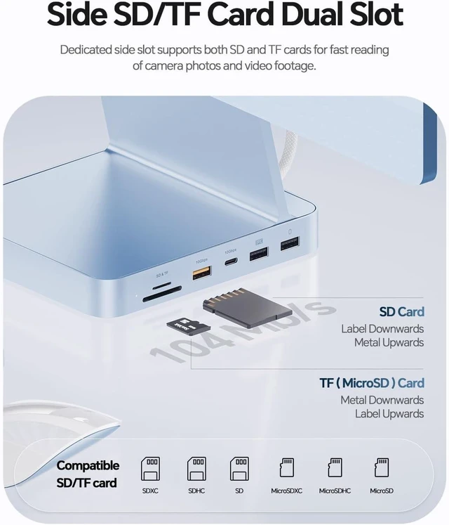 Alt view image 4 of 7 - 11 in 1 USB C Hub for iMac 24 inch 2021 2023 2024 USB Hub Docking Station Support M.2 SSD (NOT Included), PULWTOP iMac M1 M3 M4 Accessories (Blue)