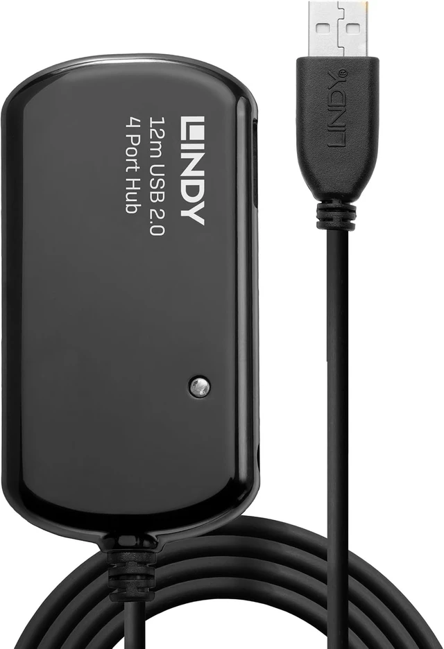 Main image of LINDY 12 Meter USB 2.0 Active Extension Pro 4 Port Hub (42783)