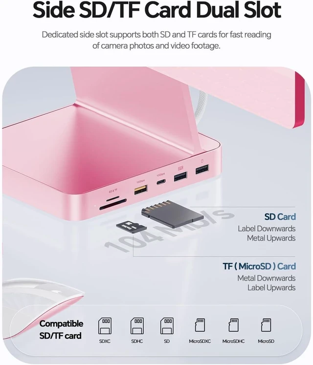 Alt view image 4 of 7 - 11-in-1 USB C Hub for iMac 24" M1/M3/M4 with M.2 NVMe 4TB SSD Enclosure