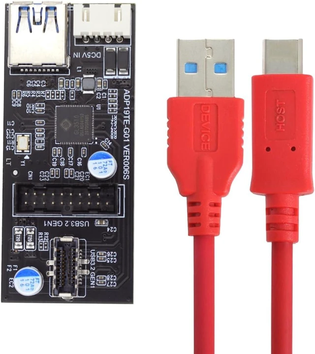 Main image of CY Type-C USB-C & 19/20Pin Header to USB 3.0 20Pin & Type-E Dual Ports Female PCBA Type Adapter Splitter HUB 5Gbps