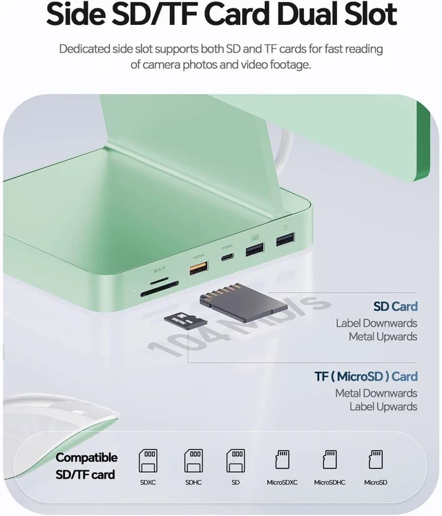 Alt view image 4 of 7 - 11-in-1 USB C Hub for iMac 24" 2021-2024 with M.2 NVMe 4TB SSD Enclosure