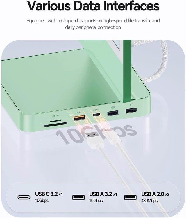 Alt view image 5 of 7 - 11-in-1 USB C Hub for iMac 24" 2021-2024 with M.2 NVMe 4TB SSD Enclosure