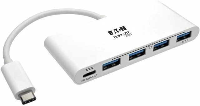 Main image of Tripp Lite U460-004-4A-C 4-Port USB 3.1 Gen 1 USB-C to USB-A Portable Hub with x4 USB-A and USB-C Charging Port 5 Gbps