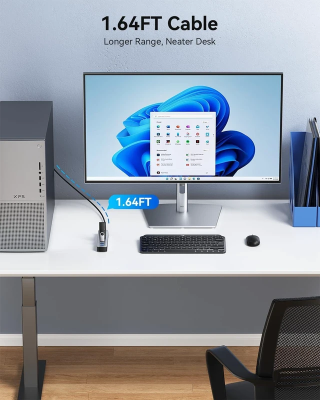 Alt view image 3 of 7 - Yottamaster 1.64Ft 7 Port USB HUB with USB C 5V/3A Power Port for Laptop PC