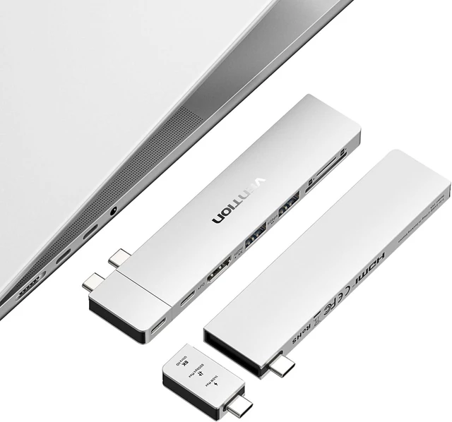 Main image of 80Gbps USB-C Hub Dock for MacBook Neo/Air/Pro Detachable Magnetic 8K Multiport Adapter with 4K@240Hz HDMI, 140W Max PD & SD/TF Reader for Laptops/iPad (Silver)
