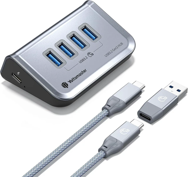 Main image of Yottamaster 4-Port USB A Hub, 10Gbps USB 3.2 Gen 2 Desktop Hub