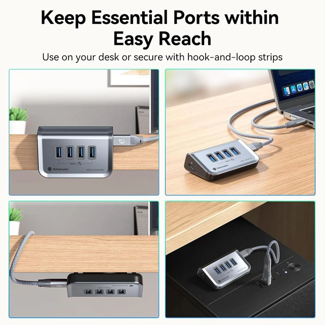 Alt view image 6 of 7 - Yottamaster 4-Port USB A Hub, 10Gbps USB 3.2 Gen 2 Desktop Hub