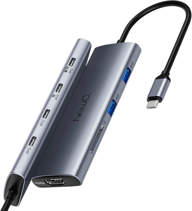 Main image of NewQ 8-in-1 USB C Video Hub for USB-C PD Monitor & Portable Screen & HDMI