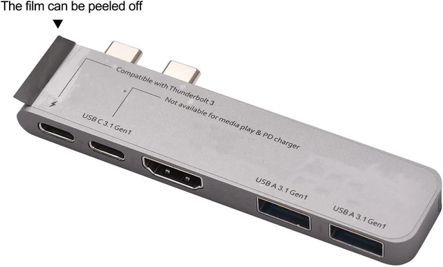 Alt view image 5 of 7 - Estink 5-in-2 USB C Hub Multiport Adapter, 100W 40Gbs 5K