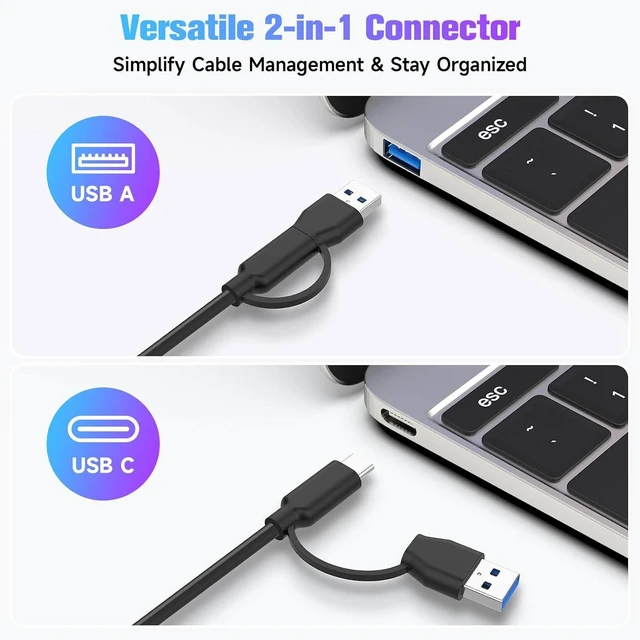 Alt view image 5 of 7 - RSHTECH 7Port Powered USB C Hub, 10Gbps USB 3.2(2C+1A), 4 USB-A 3.0 Ports