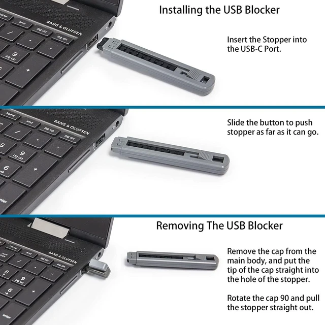 Alt view image 2 of 5 - 6 Piece USB Type A Port Secruity Blocker with Removal Tool