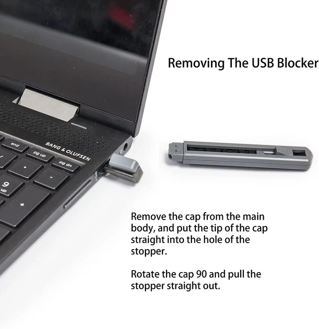 Alt view image 5 of 5 - 6 Piece USB Type A Port Secruity Blocker with Removal Tool