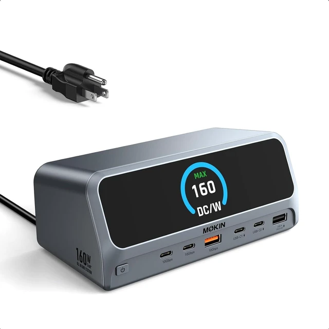 Main image of MOKiN Laptop Docking Station Dual Monitor for MacBook, Built-in 160W Power