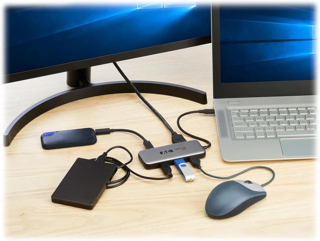 Alt view image 2 of 7 - Tripp Lite USB-C Hub Docking Station with 3 USB-A, HDMI, 1 USB-C Charging Port