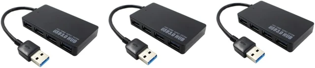 Alt view image 7 of 7 - OSALADI 3pcs 4-Port USB Hub Portable Compact High-Speed for PC Laptop Notebook Desktop Use
