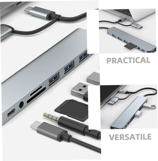 Alt view image 5 of 7 - OSALADI 3pcs USB Hub Multi-Port Adapter USB Ports for Laptop Computer for Workspace