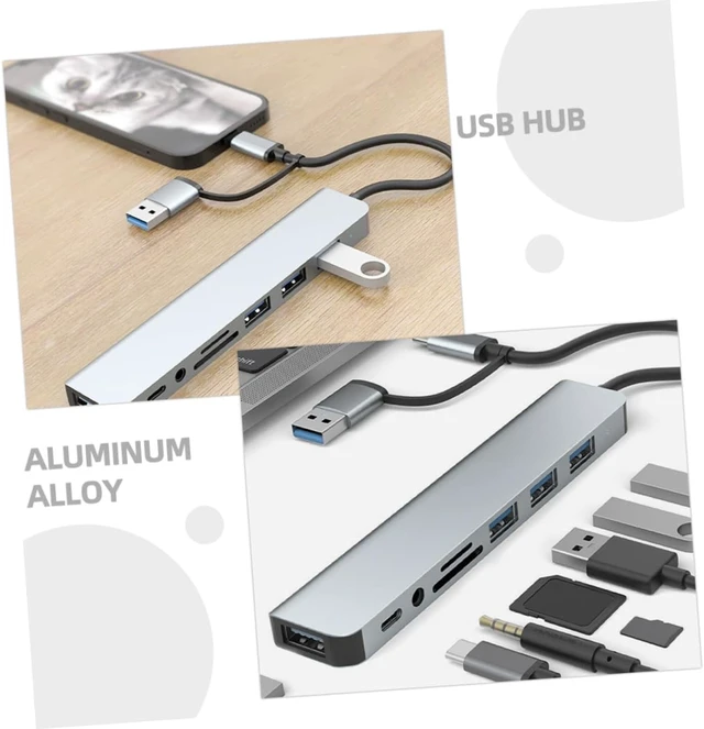 Alt view image 3 of 7 - OSALADI 3pcs USB Hub Multi-Port Adapter USB Ports for Laptop Computer for Workspace