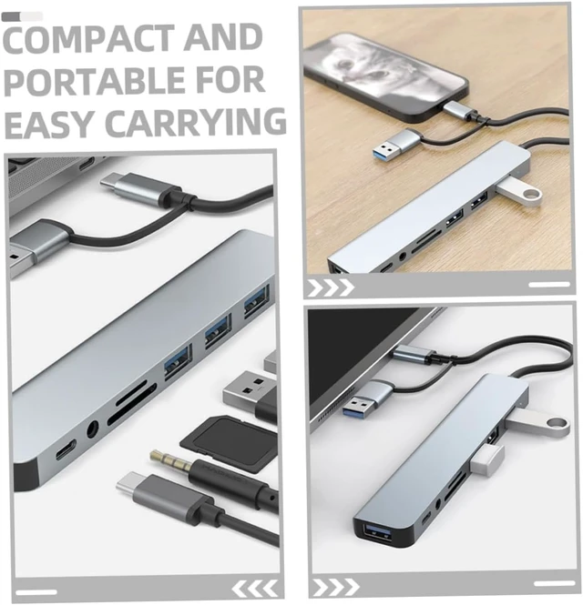 Alt view image 7 of 7 - OSALADI 3pcs USB Hub Multi-Port Adapter USB Ports for Laptop Computer for Workspace