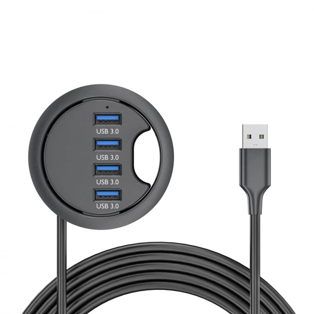 Alt view image 3 of 7 - CY USB 3.0 Hub 4 Port USB 60mm Desk Grommet Splitter Dock Station Interface 5Gbps for Desktop PC