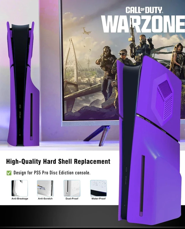 Alt view image 5 of 7 - Joso Face Plates Cover Cover for PS5 Slim Disc Edition with Cooling Vents, Anti-Scratch Dustproof, Easy to Install, Premium ABS Replacement Shell Case for PS5 Slim Console Accessories (Purple)