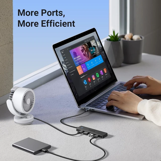 Alt view image 7 of 7 - UGREEN USB 3.0 Hub, 4 Ports USB A Splitter Ultra-Slim USB Expander for Mouse, Keyboard, Flash Drive, U Disk, Printer Compatible with Laptop, Desktop PC, Xbox, PS5, and More, 3.3ft