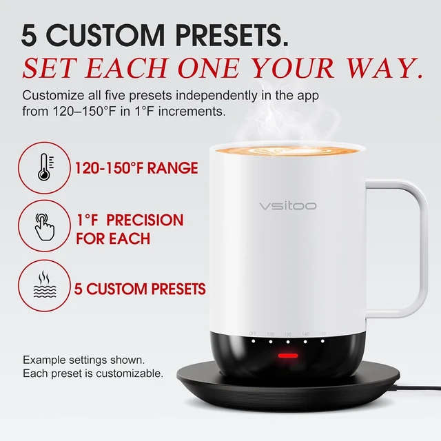 Alt view image 3 of 7 - VSITOO S3 Pro 16oz Smart Self Heating Coffee Mug with Temperature Control