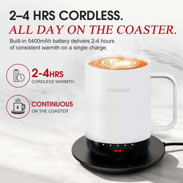 Alt view image 4 of 7 - VSITOO S3 Pro 16oz Smart Self Heating Coffee Mug with Temperature Control