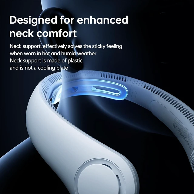 Alt view image 2 of 7 - JISULIFE Portable Neck Fan Upgraded: Neckbrace Hands-Free, 5-Speed 6000 mAh