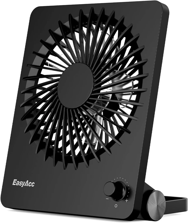 Main image of EasyAcc Powerful Desk Fan, 6000 Long Battery-Life Rechargeable Portable Personal Travel Fan with Step-Less Speed Control, Quiet Desktop Fan for Travel Office Home Outdoor Cruise Sporting Events