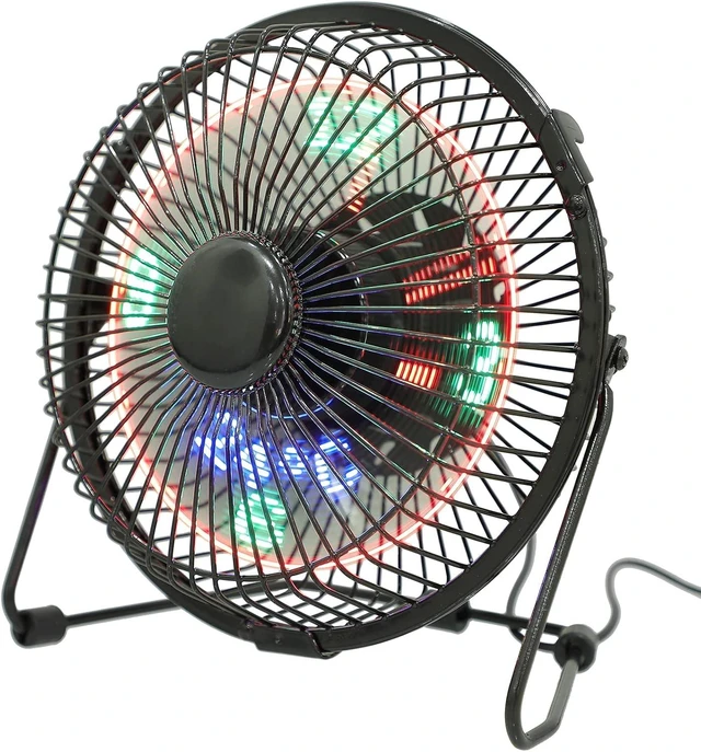 Main image of OSALADI Mini Desktop USB LED Clock Cooling Fan Portable Metal Real time Calendar Temperature Display Fan for Home and Office