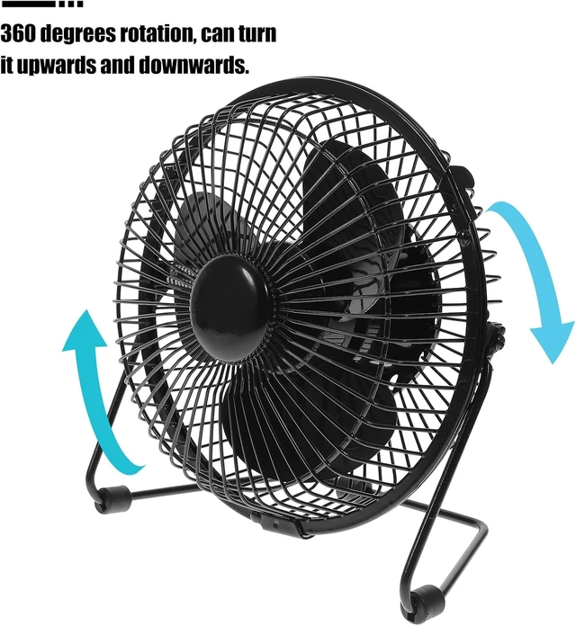 Alt view image 3 of 4 - OSALADI Mini Desktop USB LED Clock Cooling Fan Portable Metal Real time Calendar Temperature Display Fan for Home and Office